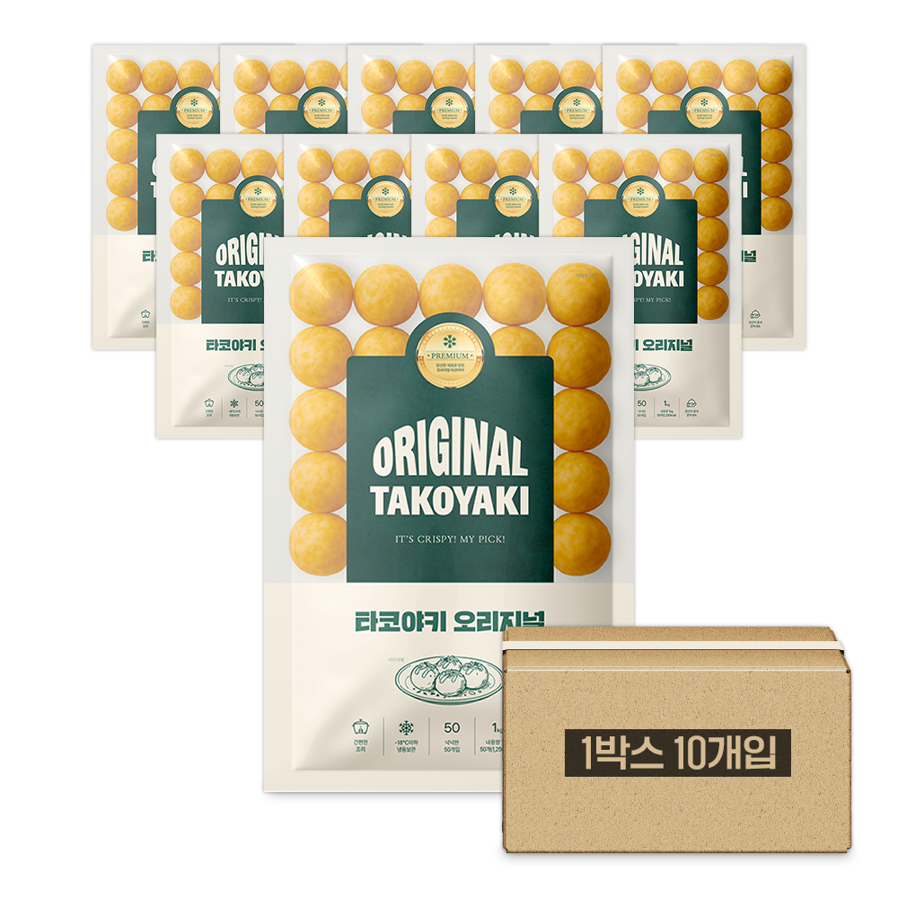 크리스픽 타코야키 오리지널 1박스 10kg(500알) 문어 6% - 상품 이미지