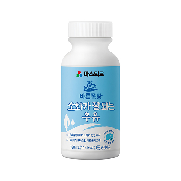 파스퇴르 바른목장 소화가 잘되는 우유 180ml, 20개 - 상품 이미지