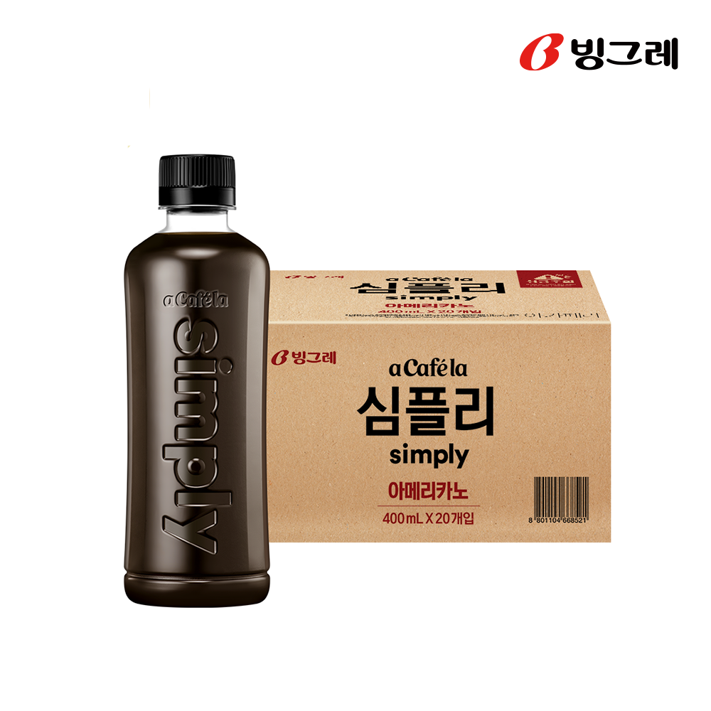 빙그레 아카페라 심플리 아메리카노, 400ml, 20개 - 상세 이미지 2