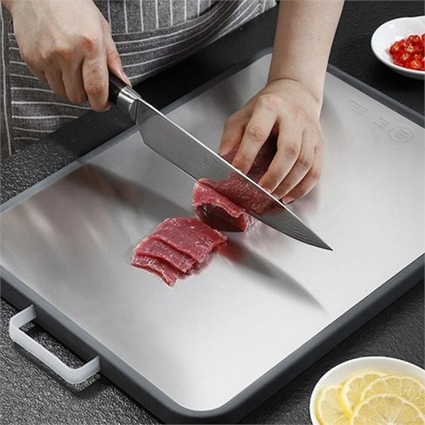식기세척기 스테인레스 도마 안전 스텐 도마 손잡이 주방 양면 대형 - 상품 이미지