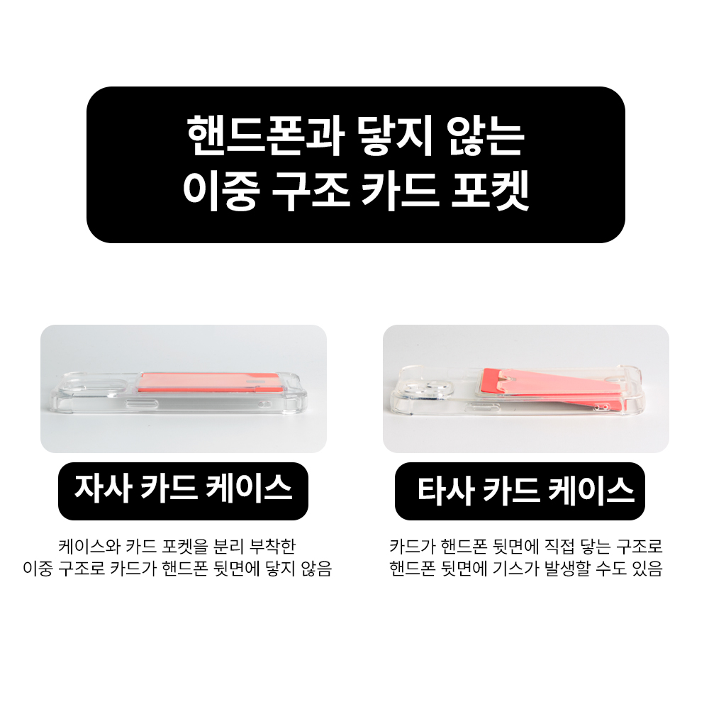 사이드 카드 2장 케이스 투명, 아이폰13 미니 - 상세 이미지 2