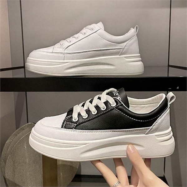 편안한 여성 키높이 스니커즈 4cm 로우 여성 캐주얼 스니커즈 통굽 - 상품 이미지