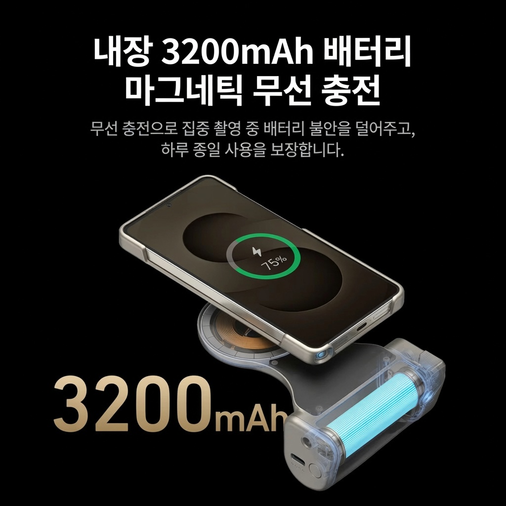 텔레신 갤럭시 S26 울트라 마그네틱 카메라 그립 3200mAh 촬영키트 ND16 필라이트 이미지 6
