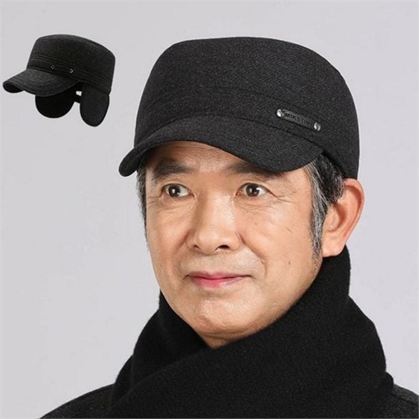 방한 남성 겨울 귀달이 모자 남성 군밤 모자 중년 아빠 - 상품 이미지