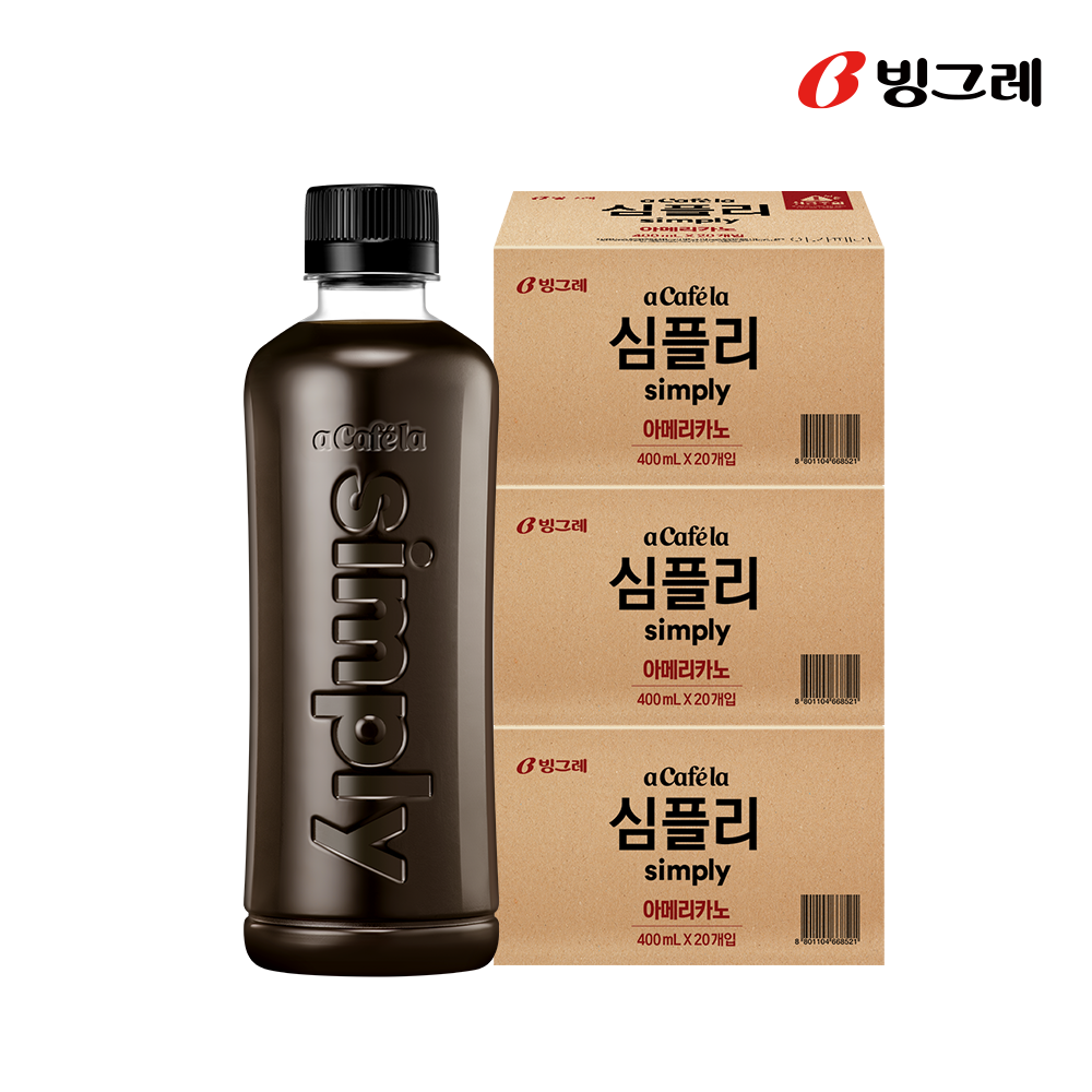 빙그레 아카페라 심플리 아메리카노, 400ml, 60개