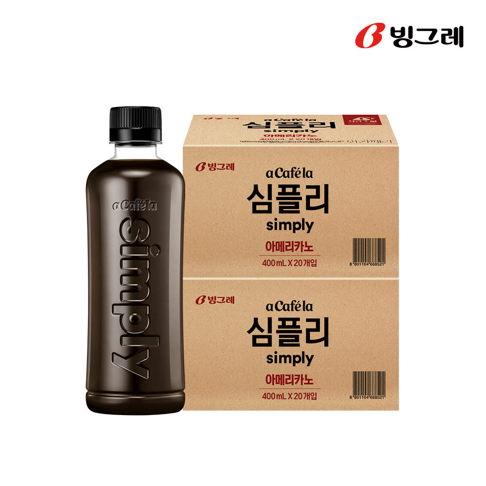 빙그레 아카페라 심플리 아메리카노 400ml 40개 가격 비교 빙그레 본사직영몰 빙그레 아카페라 심플리 아메리카노 400ml 40개