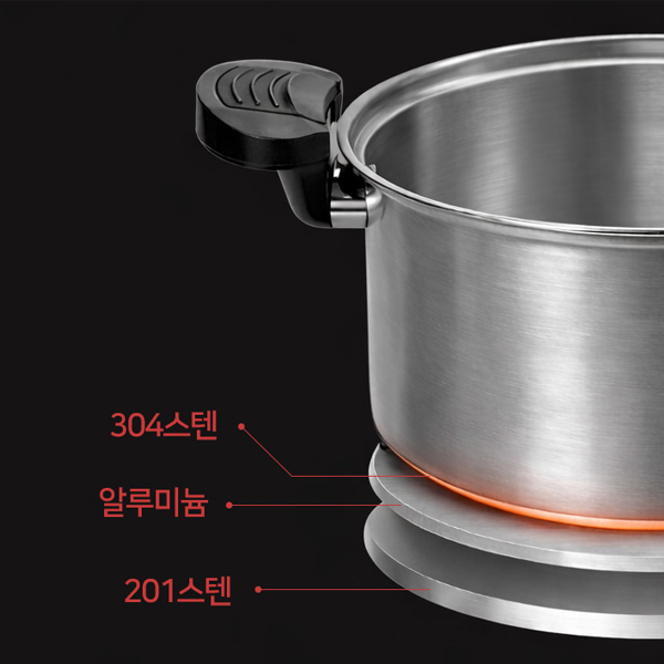 퀸센스 인덕션 진공 저압냄비 스텐304 압력솥 24cm 이미지 8