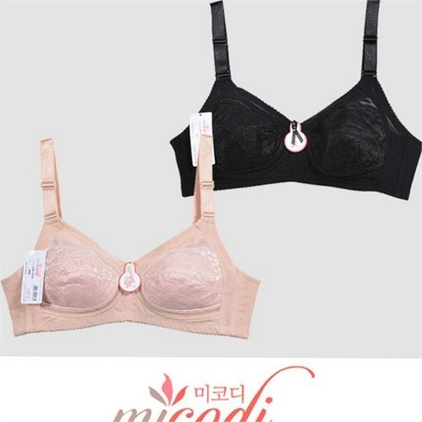 편안한 여성 노와이어 브라 C컵 플라워노 여성 풀컵 브라 데일리 - 상품 이미지