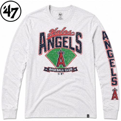 47BRAND 빅사이즈 티셔츠 라운드티 빈티지 화이트 남성의류 MLB 로스엔젤레스 ST9TMKK - 상품 이미지