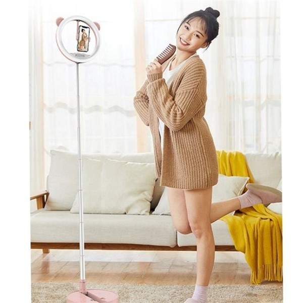 접이식 1인 방송 스탠드 휴대용 라이브 방송 조명 유튜브 메이크업 - 상품 이미지