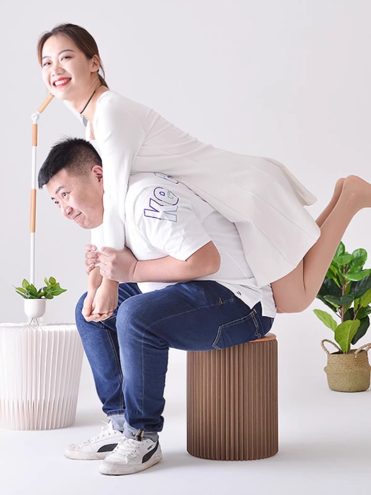 텐서 다기능 접이식 종이의자 43cm 손님맞이 공간절약 - 상세 이미지 4