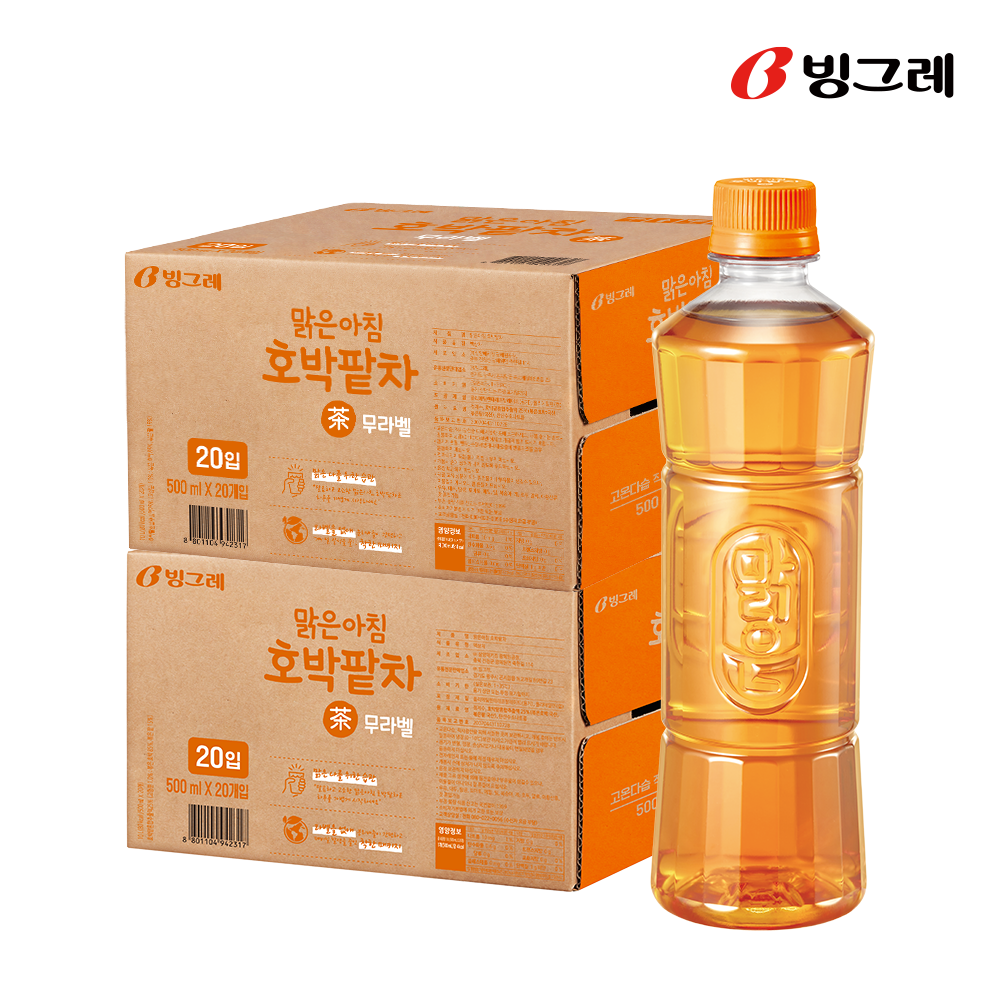[500원 적립] 빙그레 맑은 아침 호박팥차, 500ml, 40개 - 상품 이미지