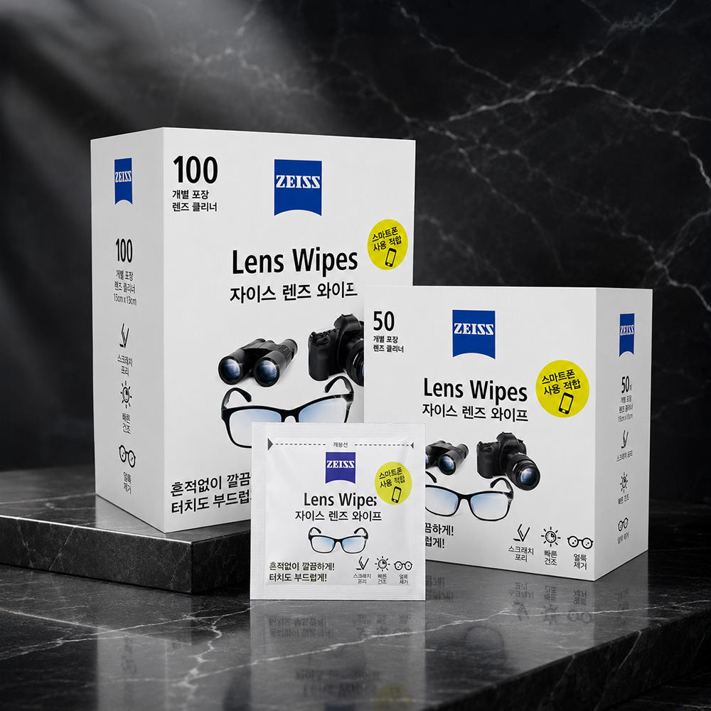 자이스 렌즈와이프 일회용 안경닦이 핸드폰 카메라 100매 + 50매 - 상품 이미지