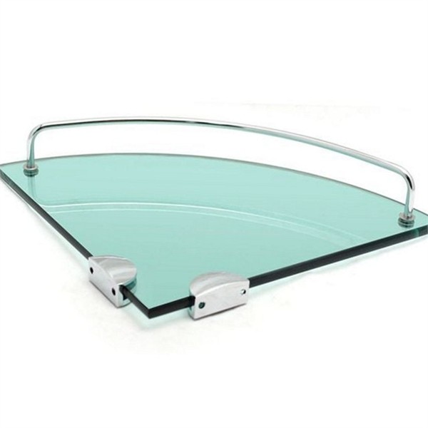 모서리 욕실 코너 선반 투명 강화 유리 욕실 선반 수납 - 상품 이미지