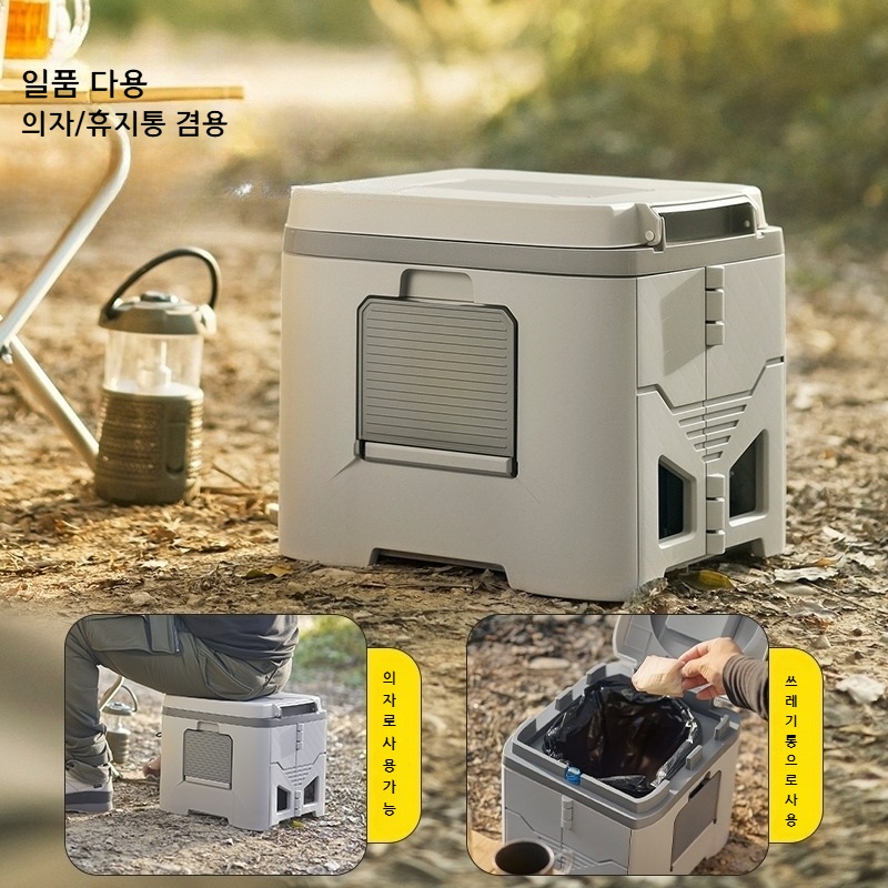 접이식 캠핑변기 휴대용 차량용 비상용 간이화장실 블랙 그레이 - 상세 이미지 3