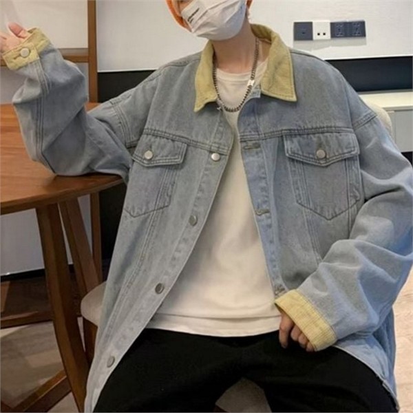 골덴 남성 데님 자켓 빅사이즈 남성 오버핏 자켓 루즈핏 데일리 - 상품 이미지