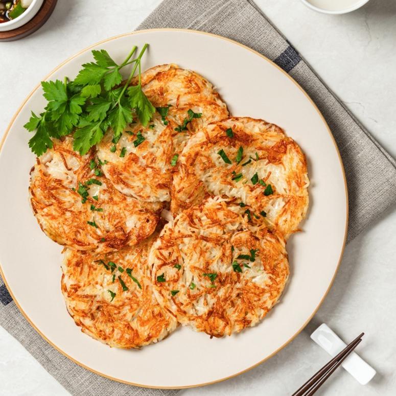 국내산 생감자 90% 함유 감자채전 수제 감자전 100g 5장 냉동 간편요리 - 상품 이미지