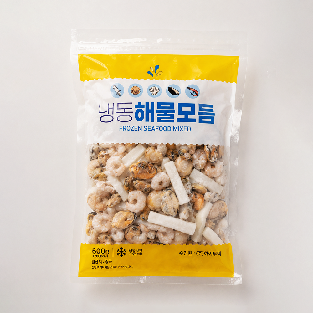 냉동 해물모듬 600g 해물믹스 5종 모듬해물 세트 - 상품 이미지