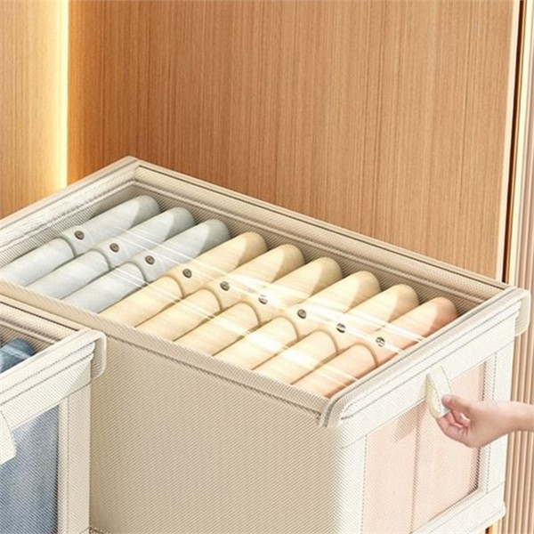 접이식 투명 창 옷 정리함 2p 적층 서랍형 옷 정리함 - 상품 이미지