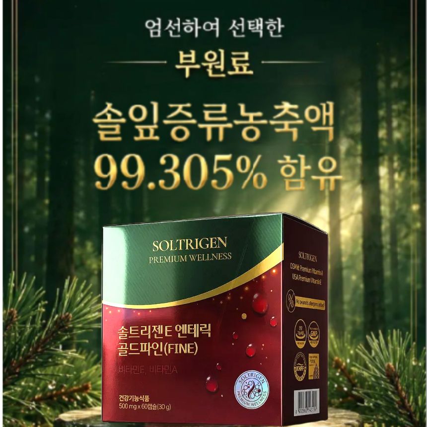 솔잎증류농축액 송침유 적송유 비타e효능 오일 기름 솔잎차 더 솔트리젠 골드 파인 장용성 솔입 이미지 6