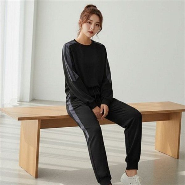 체육복 여성 트레이닝복 데일리 여성 맨투맨 조거 팬츠 베이직 캐주얼 - 상품 이미지