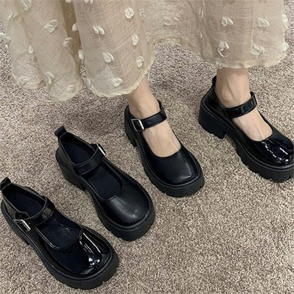 메리제인 여성 통굽 로퍼 스트랩 여성 데일리 로퍼 캐주얼 가을 - 상품 이미지
