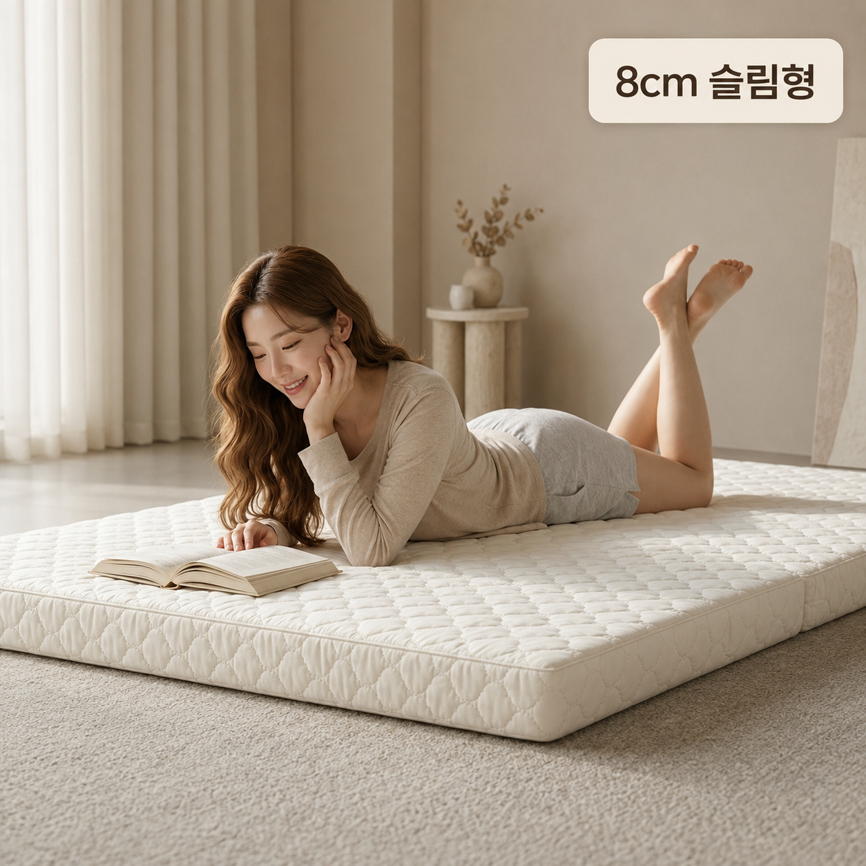 서로앤홈 서로슬립 코어핏 모듈 매트리스 바닥 토퍼 3단 접이식 폴딩형 수면 매트 8cm - 상품 이미지