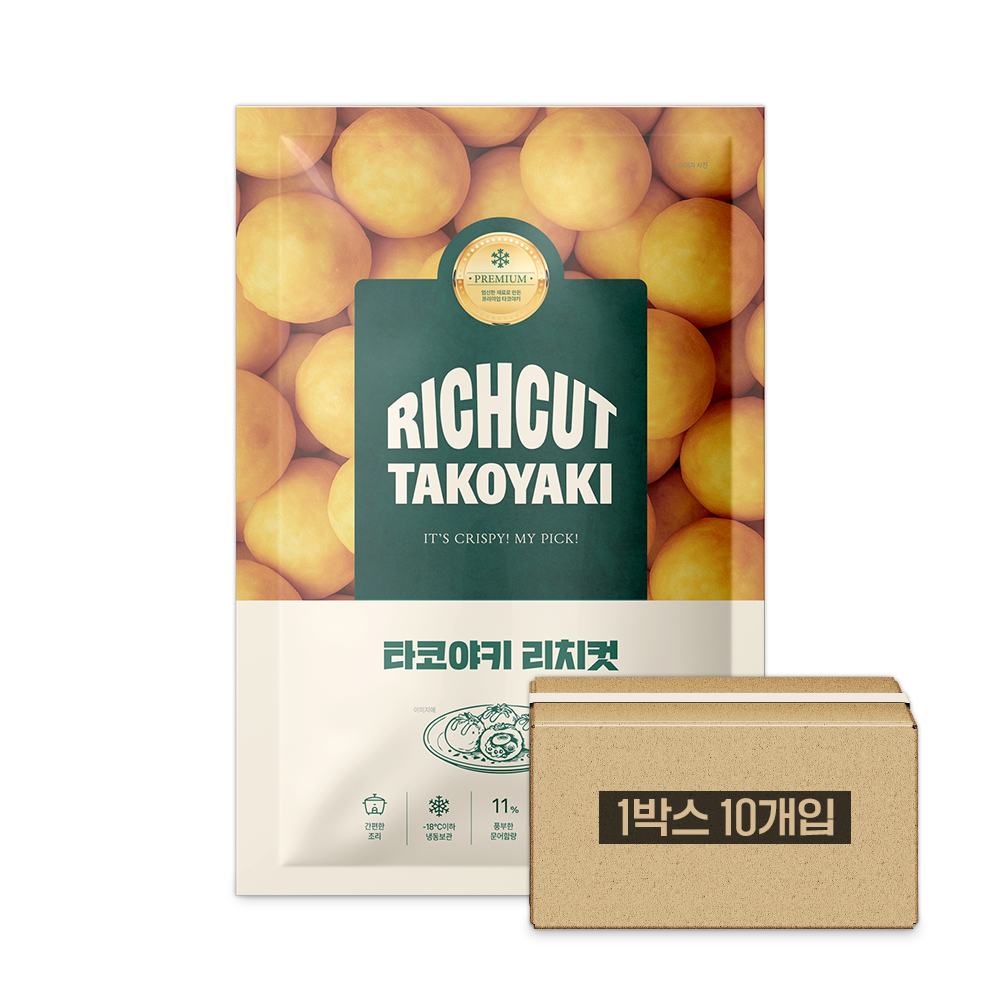 크리스픽 타코야키 리치컷 1박스 10kg(500알) 문어 11% - 상세 이미지 3