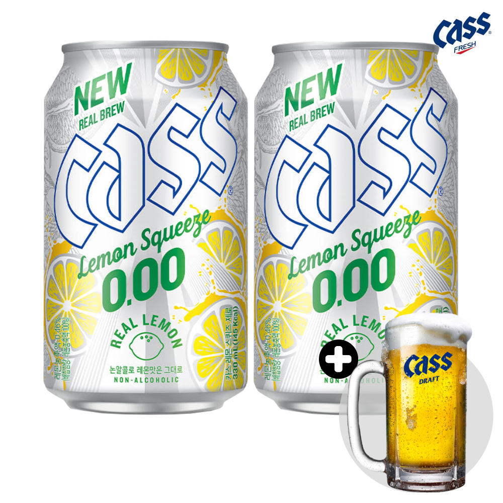 카스 제로 레몬 스퀴즈 0.0 330ml 22캔 +맥주잔 논알콜 무알콜 맥주맛 - 상품 이미지