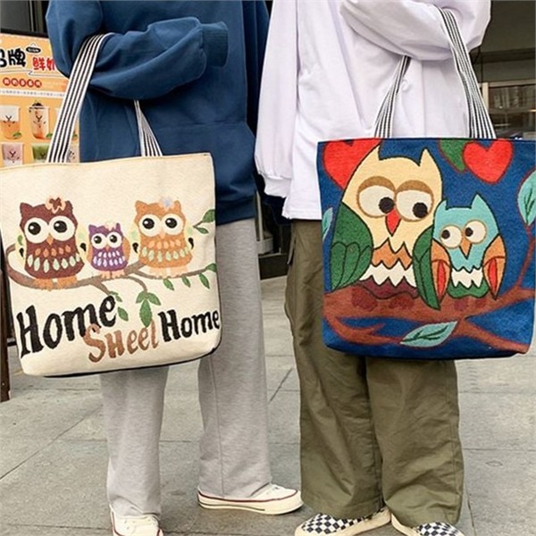 보부상 여성 숄더백 데일리 여성 빅사이즈 가방 캔버스 에코백 - 상품 이미지
