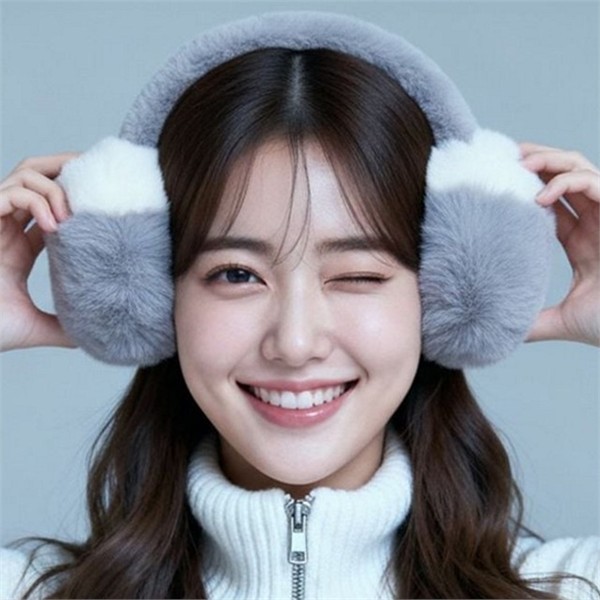 방한 겨울 귀마개 커플 접이식 귀마개 귀도리 여성 - 상세 이미지 2