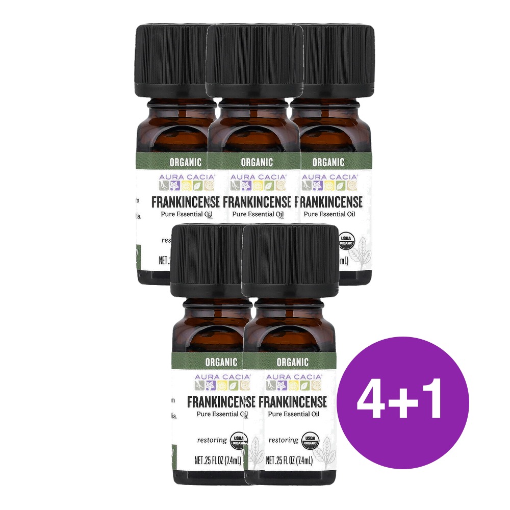 아우라 카시아 퓨어 에센셜 오일 USDA 유향 7.4ml, 5개 - 상품 이미지
