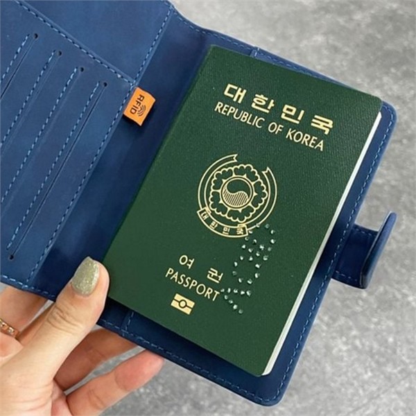 여행용 여권 지갑 지갑형 rfid 차단 여권 케이스 휴대용 카드 - 상품 이미지