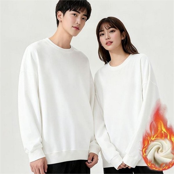빅사이즈 남성 기모 맨투맨 루즈핏 남녀공용 기모 맨투맨 드롭 겨울 - 상품 이미지