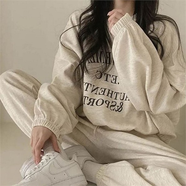 루즈핏 여성 조거 트레이닝 투피스 여성 트레이닝 상하 데일리 겨울 - 상품 이미지