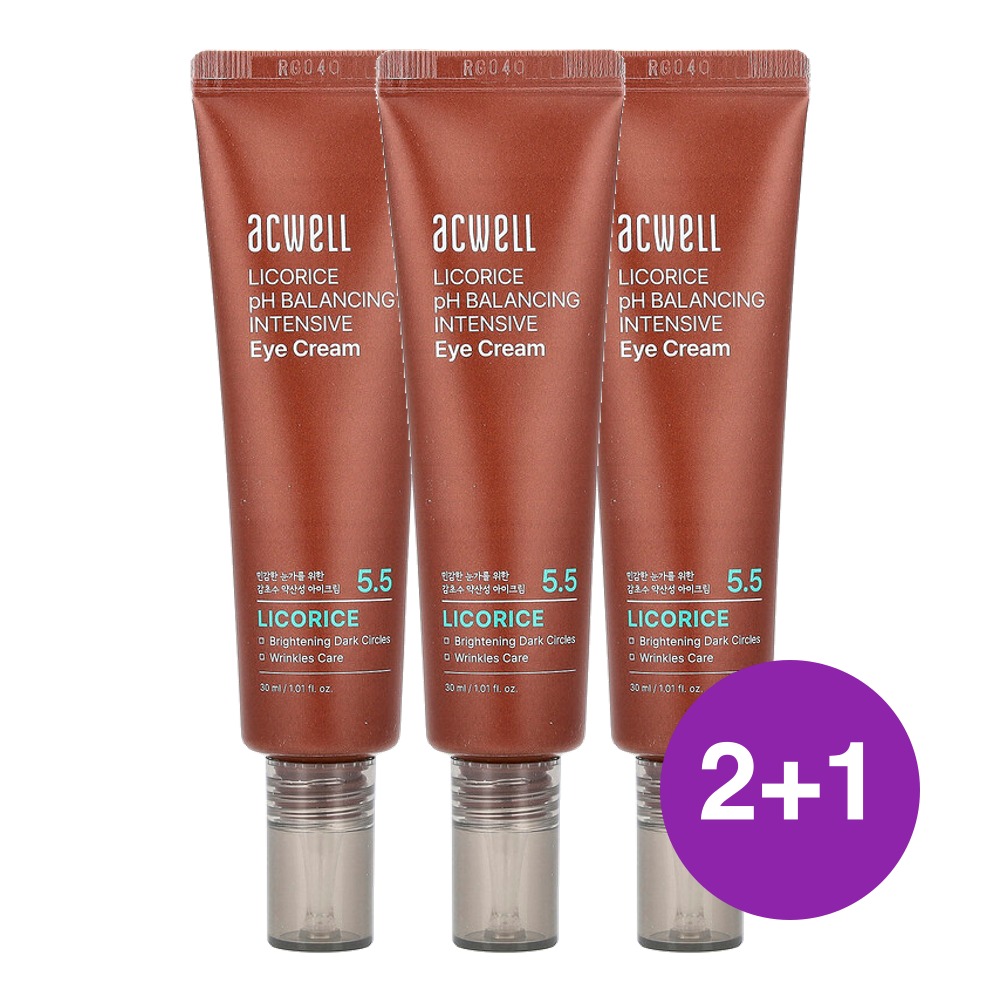 Acwell 5.5 감초 pH 밸런싱 인텐시브 아이 크림 30ml, 3개 - 상품 이미지