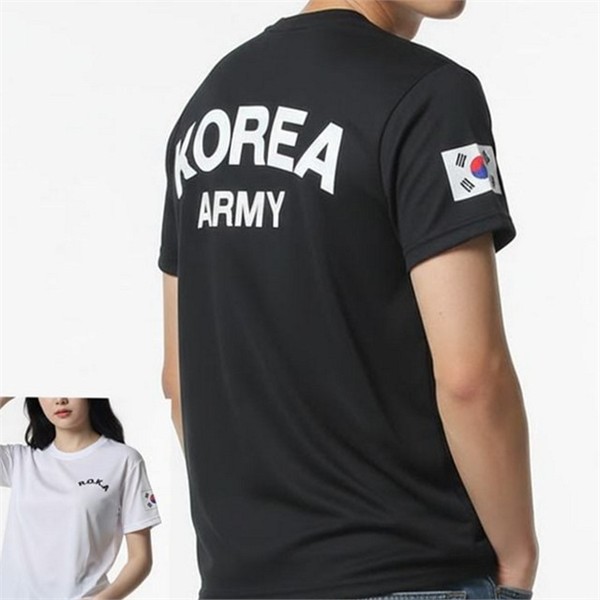아미 남성 반팔 티셔츠 기능성 남성 쿨링 티셔츠 라운드 여름 - 상품 이미지
