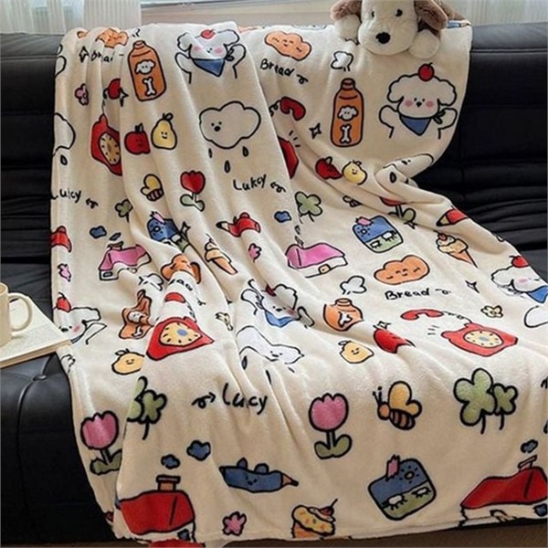 포근한 겨울 극세사 담요 부드러운 극세사 블랭킷 낮잠 보온 - 상품 이미지