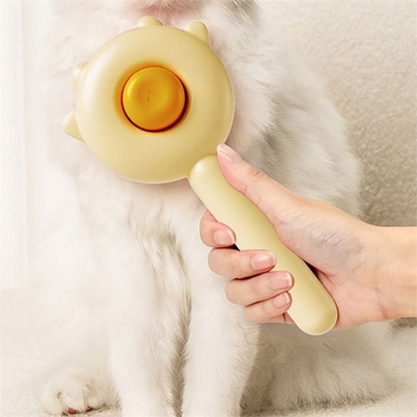 고양이 반려동물 원터치 브러쉬 강아지 반려동물 자동 빗 슬리커 털갈이 - 상세 이미지 2