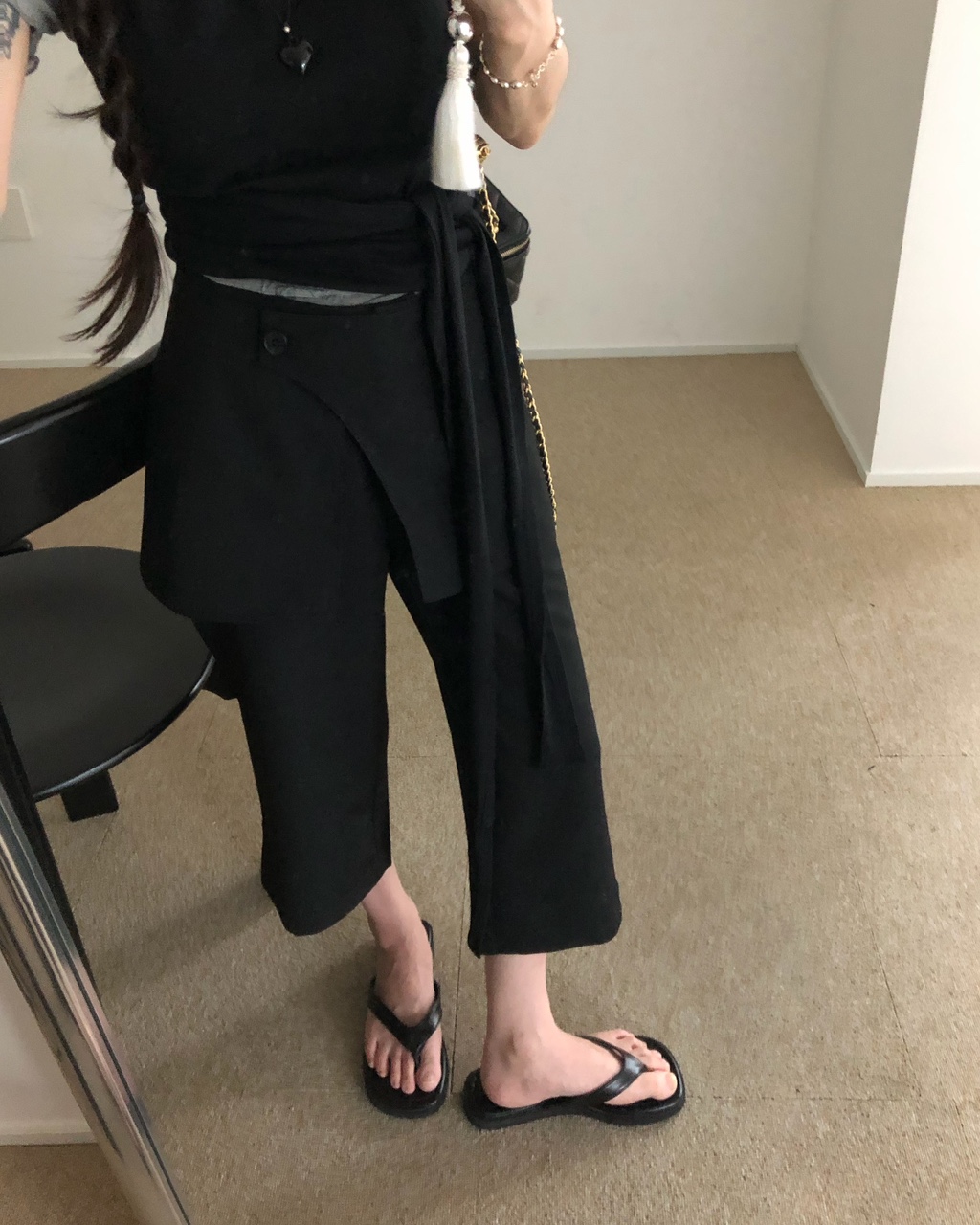 어컴 여성 여름 랩 일자 카프리 반바지 팬츠 - 상품 이미지
