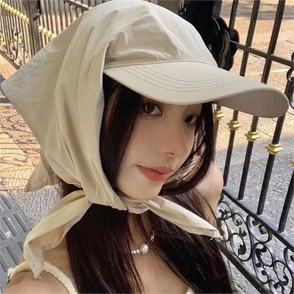 가벼운 여성 여름 모자 스카프 여성 챙 넓은 모자 나들이 - 상품 이미지