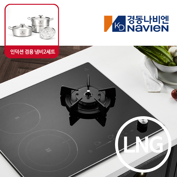인덕션+가스 하이브리드 전기레인지 ERG5003(013)(103) 빌트인 LNG, 블랙