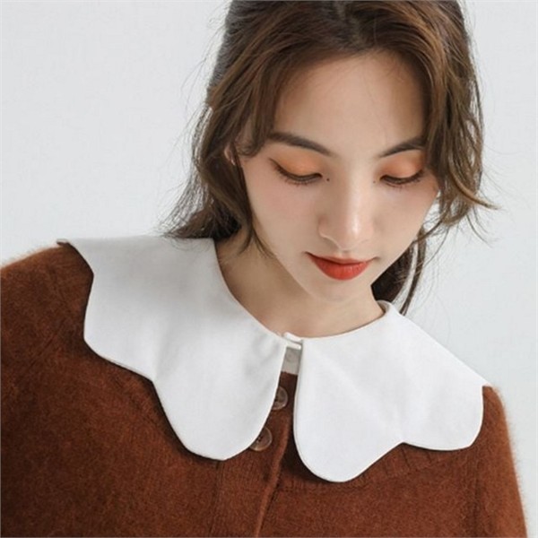 레이어드 여성 페이크 카라 라운드 여성 넥 카라 물결 셔츠 - 상세 이미지 2