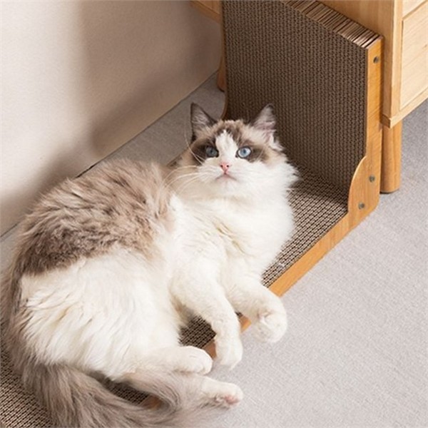 수직 고양이 스크래쳐 L형 벽걸이 고양이 벽면 스크래쳐 골판지 발톱 - 상품 이미지
