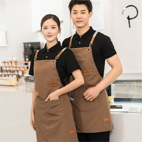 캔버스 앞치마 크로스 바리스타 앞치마 플로리스트 어린이집 공방 주방 - 상품 이미지