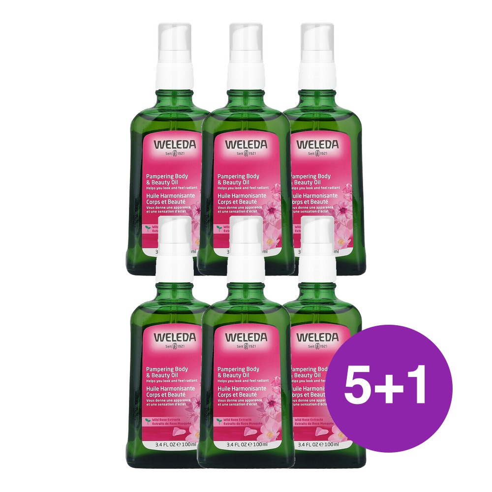 Weleda 팸퍼링 바디 앤 뷰티 오일 야생 장미추출물 100ml, 6개 - 상품 이미지