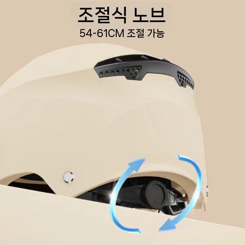 오토바이 하프헬멧 안전모 전기헬멧 자외선차단 양면미러 블랙 - 상세 이미지 3