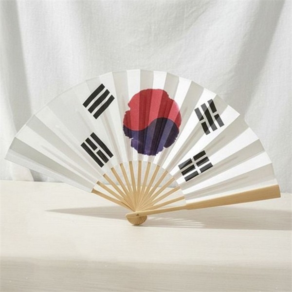 대형 태극기 부채 전통 대나무 부채 외국인 기념품 여름 휴대용 - 상품 이미지