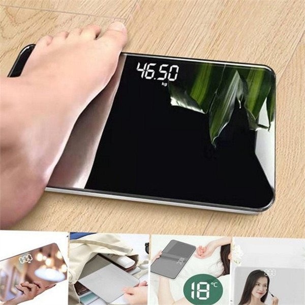 스마트 욕실 체중계 휴대용 usb 충전 체중계 미러 거울 인테리어 - 상품 이미지