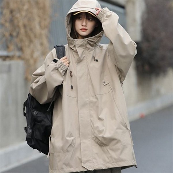 데일리 간절기 후드 점퍼 루즈핏 후드 바람막이 아우터 가을 - 상품 이미지